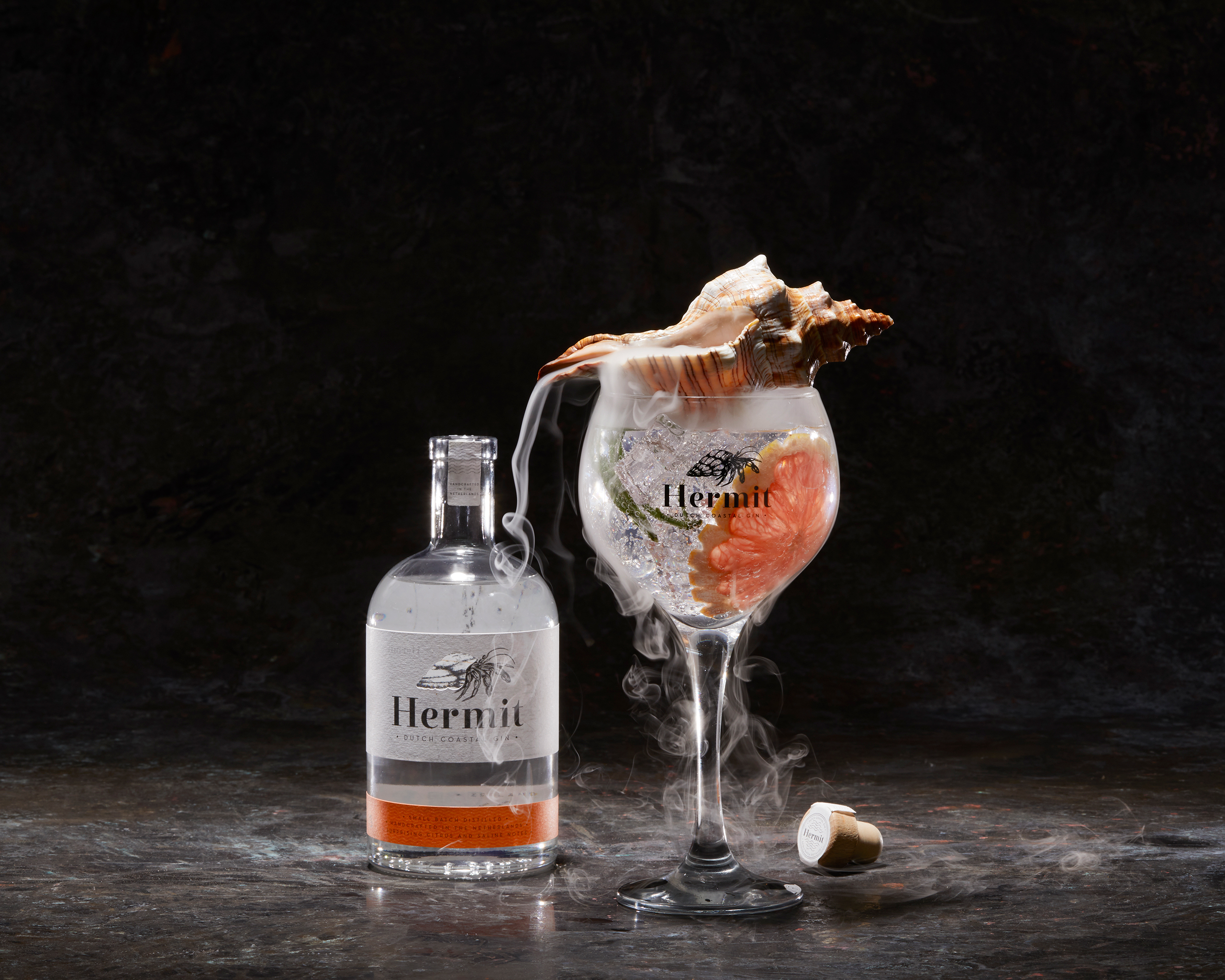 Hermit Gin met Schelp en droogijs